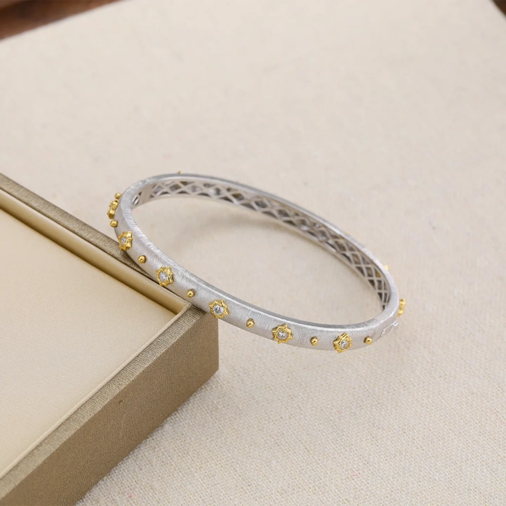 Mushan Luxury Brand Wire Drawing Craft Star Bracelet S925 925 Sterling Silver Bracelets For Women Fine Jewelry