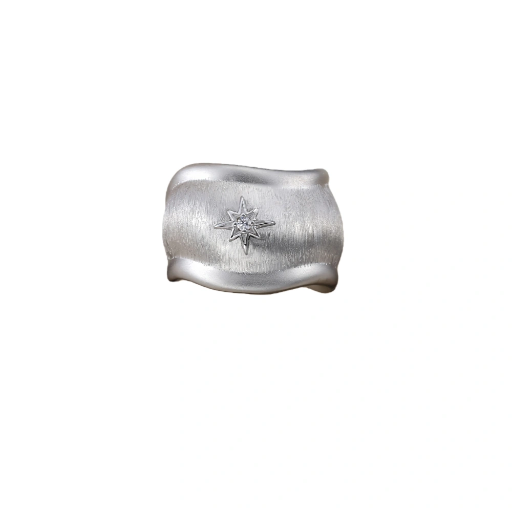 Mushan Luxury Brand High Quality Mid Style Starlight Brushed Ring  French Retro High End WomenS Ring Tail Ring Jewelry