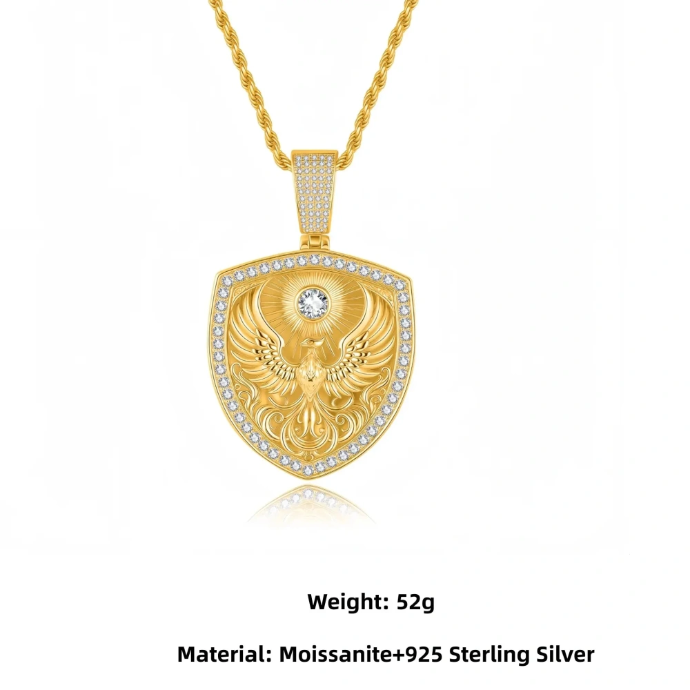 Veeie Veein Luxury Brand The Moissanite Necklace S925 Sterling Silver Retro Pendant Features  Light Luxury And High End Design