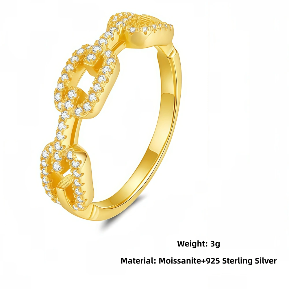 Veeie Veein Luxury Brand S925 Sterling Silver Moissanite Ring With High-End And Fashionable Hollowed-Out Design