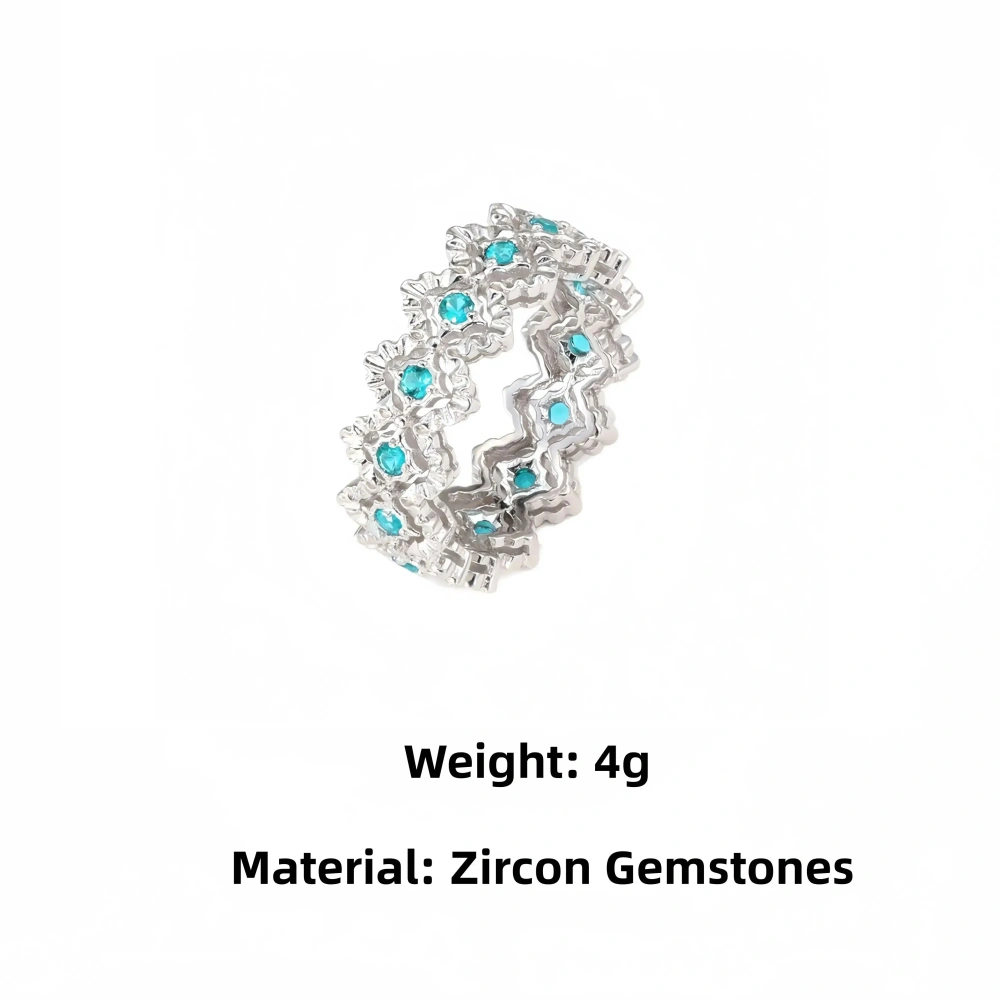 Mushan Luxury Brand New Vintage Fashion High Quality Brushed Diamond-Shaped Hollowed-Out Ring Bestseller Ring Jewelry