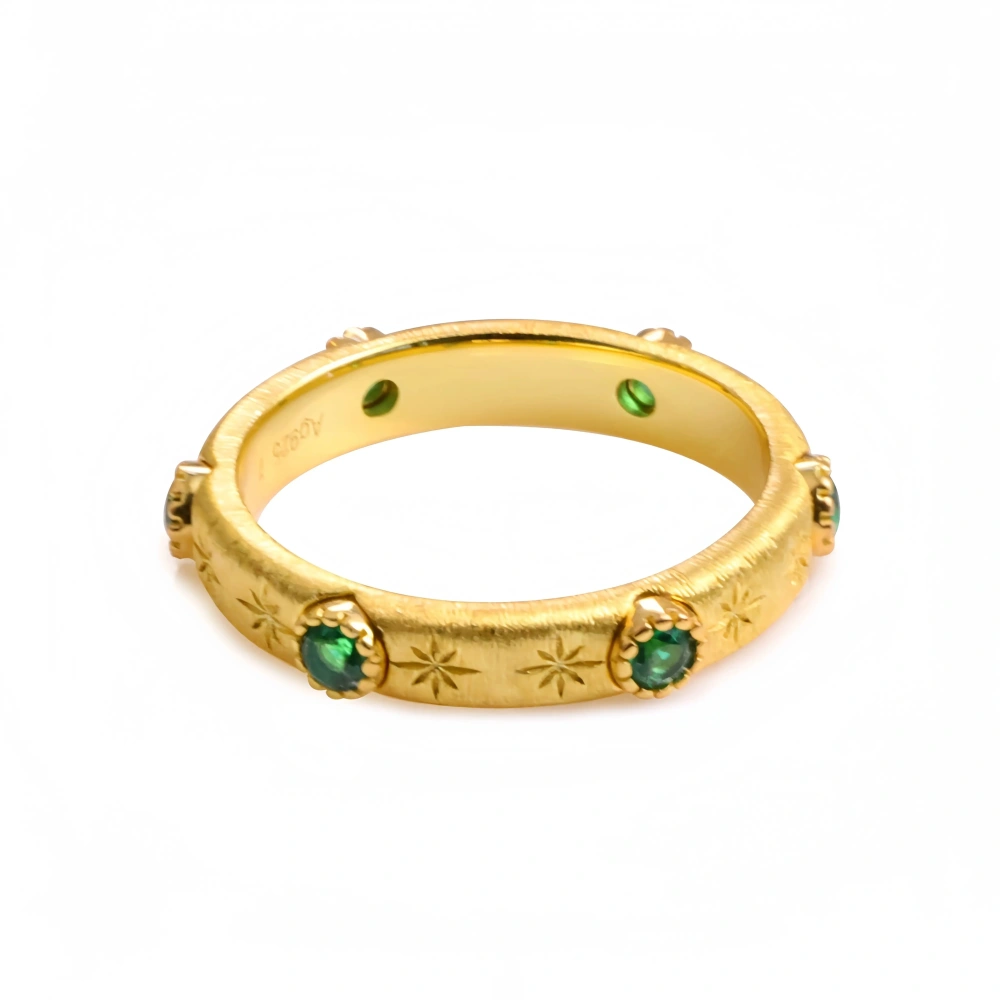 Mushan Luxury Brand Star Shaped Gold-Plated Ring For Women 925 Sterling Silver Party Ring Fine Jewelry
