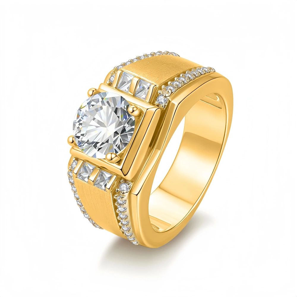 Veeie Veein Brand New Products Luxury Brand Designer S 925 Silver Inlay 2ct Mosang GRA Certificate Ring  Men Ring Jewelry