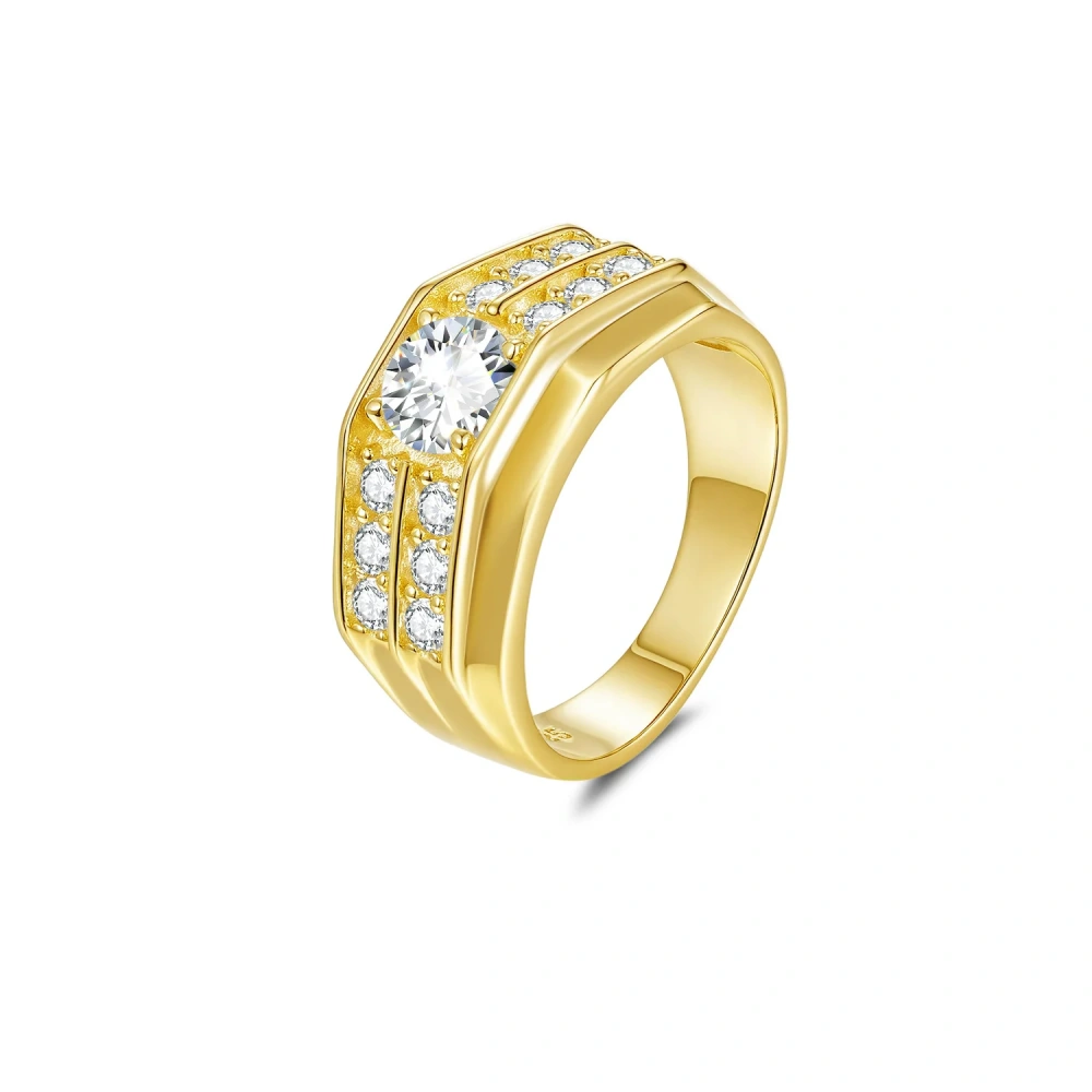 Veeie Veein Luxury Brand S925 Sterling Silver Ring Moissanite GRA Certificate Ring Fashionable And Versatile Accessory For Men