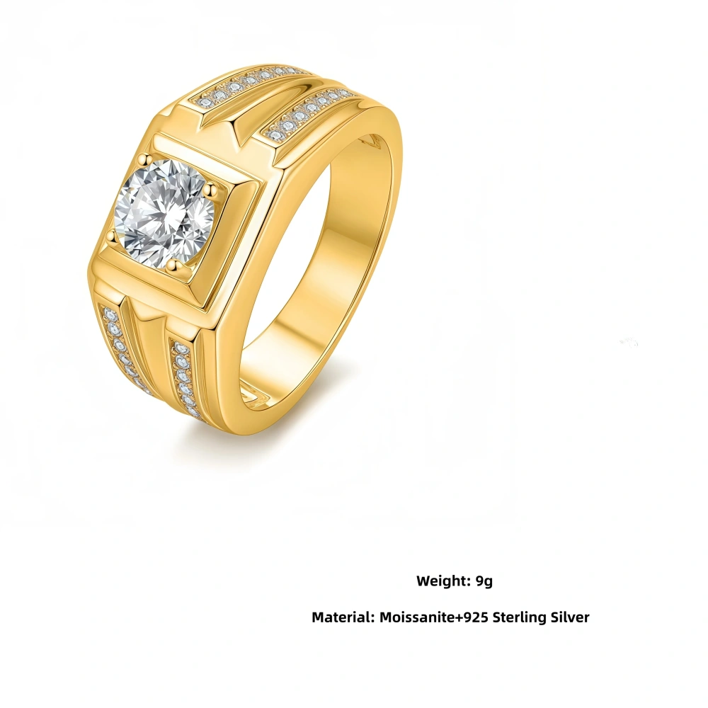 Veeie Veein Brand High Quality S925 Sterling Silver Set  Carat Moissanite Ring Hip Hop Wide Fashion Women Accessor Jewelry