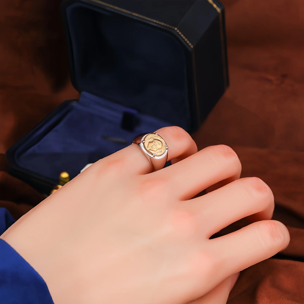 Mushan Luxury Brand Spartan Coin Ring For Women 18k Gold Plated 925 Sterling Silver Rings Fashion Jewelry Accessories