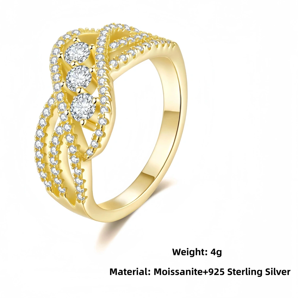 Veeie Veein Luxury Brand S925 Sterling Silver Ring With Moissanite Oval Ring Women'S Skeleton Ring Jewelry
