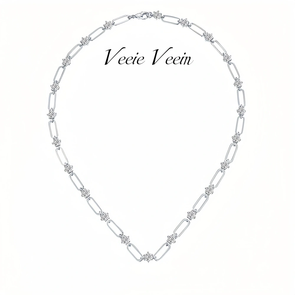 Veeie Veein Luxury Brand High Quality S925 Sterling Silver GRA Certificate Necklace Women Party Necklace Pendant Jewelry