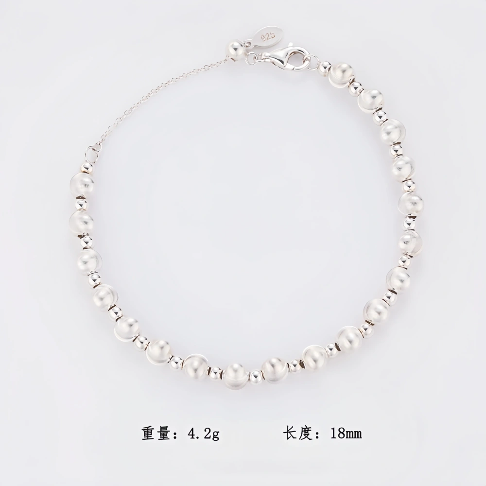 Mushan Luxury Brand Cat Eye Brushed Beaded Bracelet For Women New Italian Laser Pure Silver Gold-Plated Jewelry