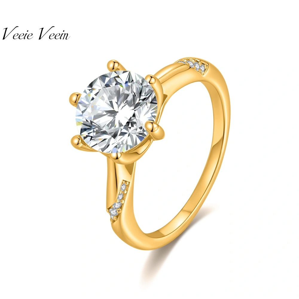 Veeie Veein Luxury Brand GRA Certificate New 925 Pure Silver 1/2/3 Carmosan Six Claw Design Sense Ring Jewelry