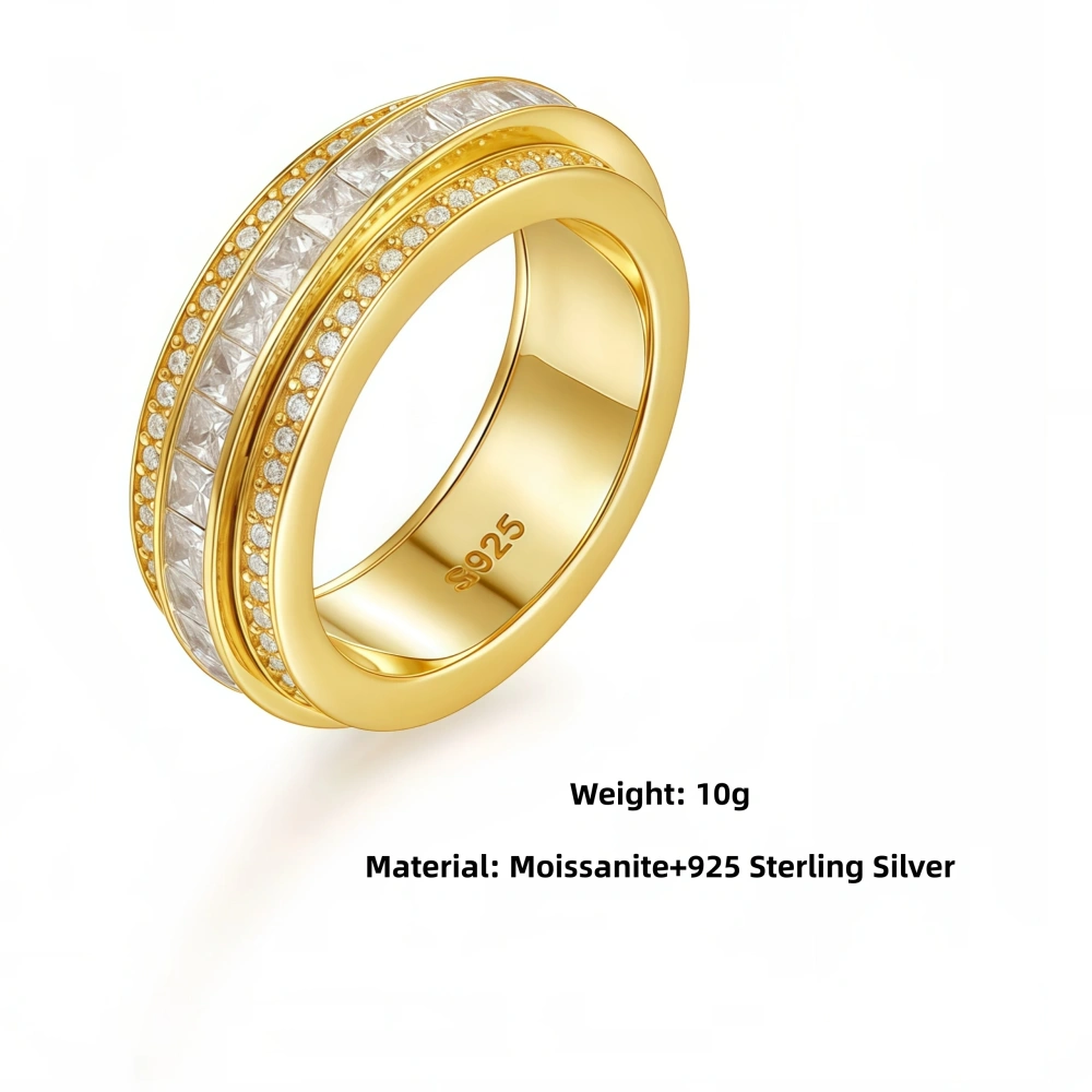 Veeie Veein Brand New Products New Products S925 Sterling Silver Moissanite Ring GRA Certificate Light Luxury Men Jewelry