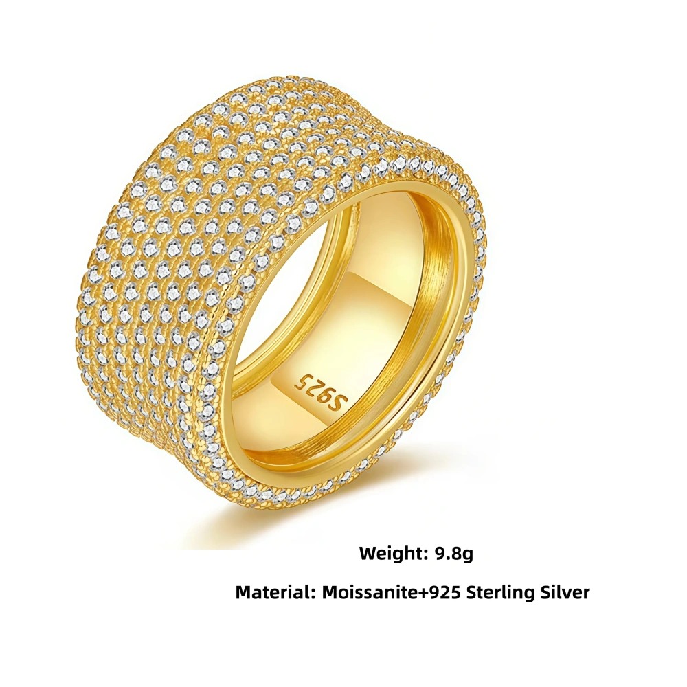Veeie Veein Luxury Brand S925 Sterling Silver Men'S Ring Moissanite GRA Certificate Ring Starry Sky Trendy Accessory