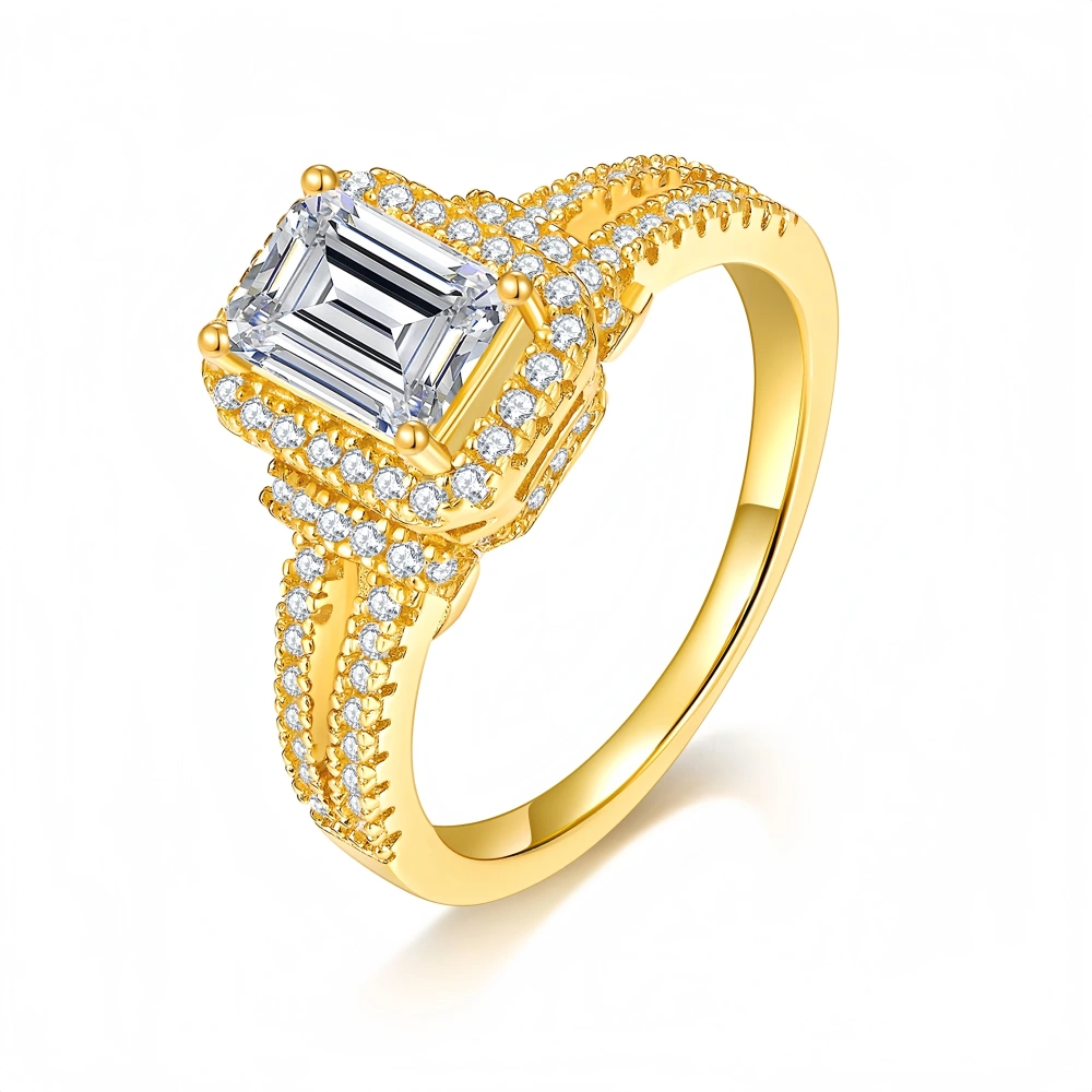 Veeie Veein Luxury Brand States S 925 Sterling Silver Party Ring GRA Certificate Female Inlay Mosang Ring Jewelry