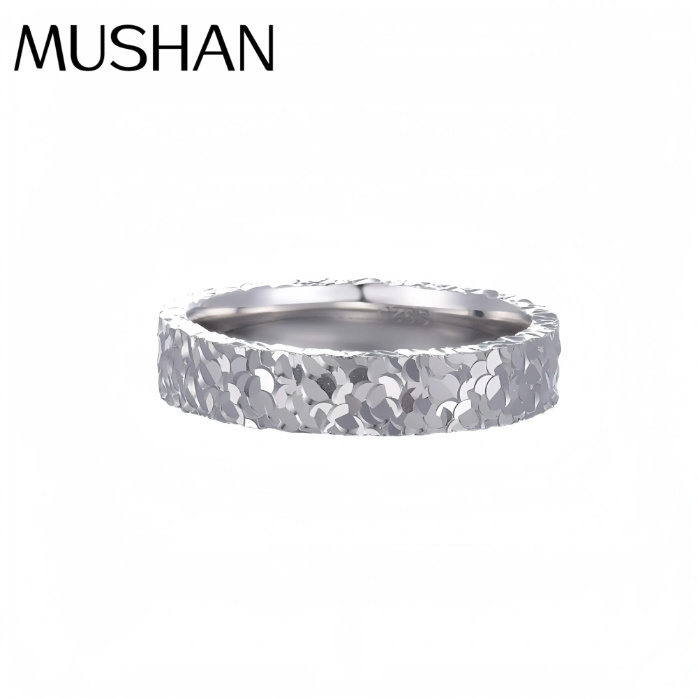 MuShan Luxury Brand 18K Gold Plated 925 Sterling Silver Ring New Plain Couple Rings Fashion Jewelry Accessories