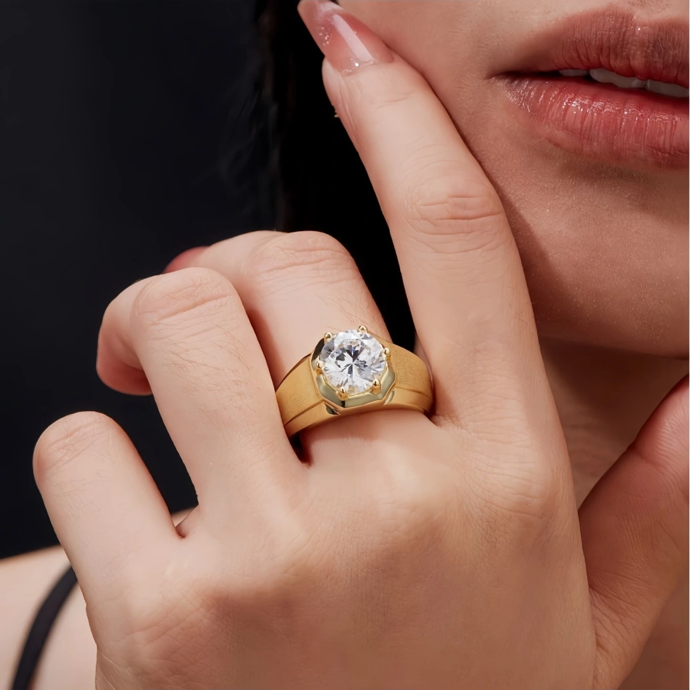 Veeie Veein Luxury Brand The S925 Sterling Silver Ring And Moissanite Ring Feature  Brushed Design That Shines With  Fashionable