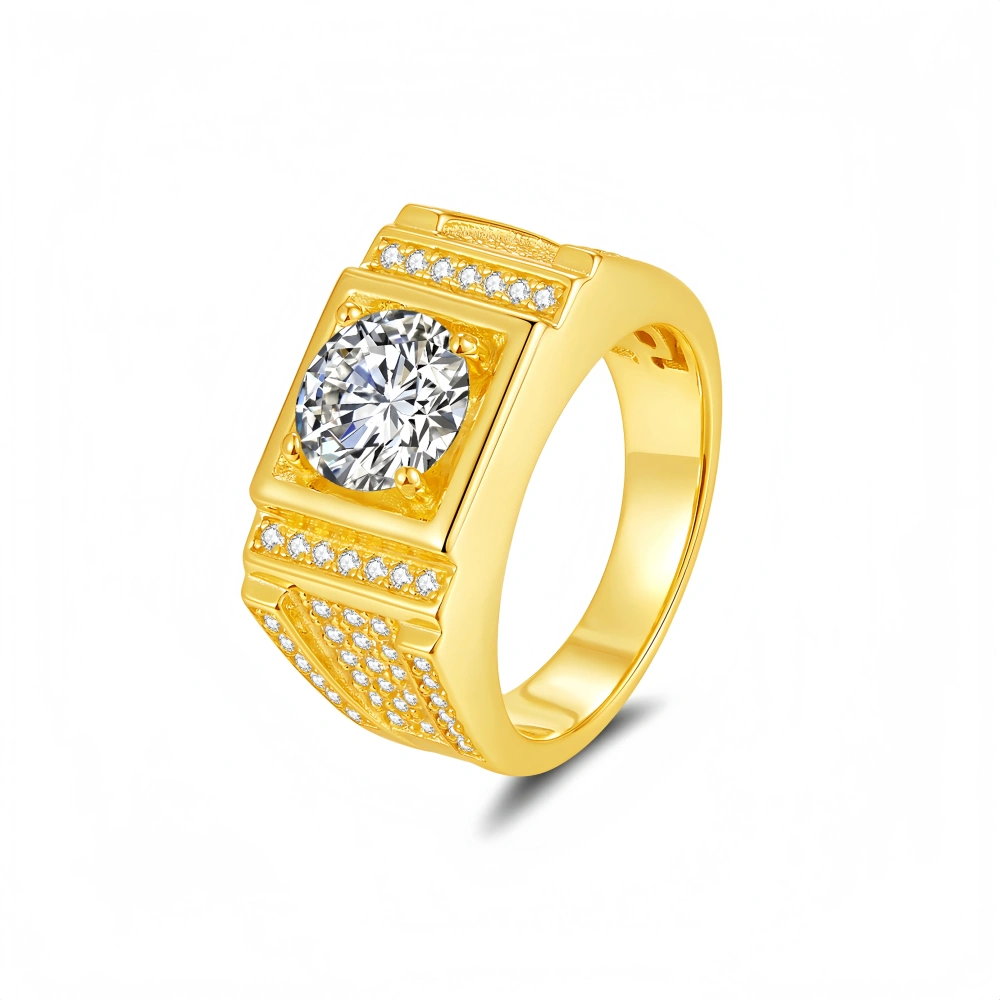 Veeie Veein Brand New Products S925 Sterling Silver 2-Carat Moissanite Ring GRA Certificate Light Luxury  Men Jewelry