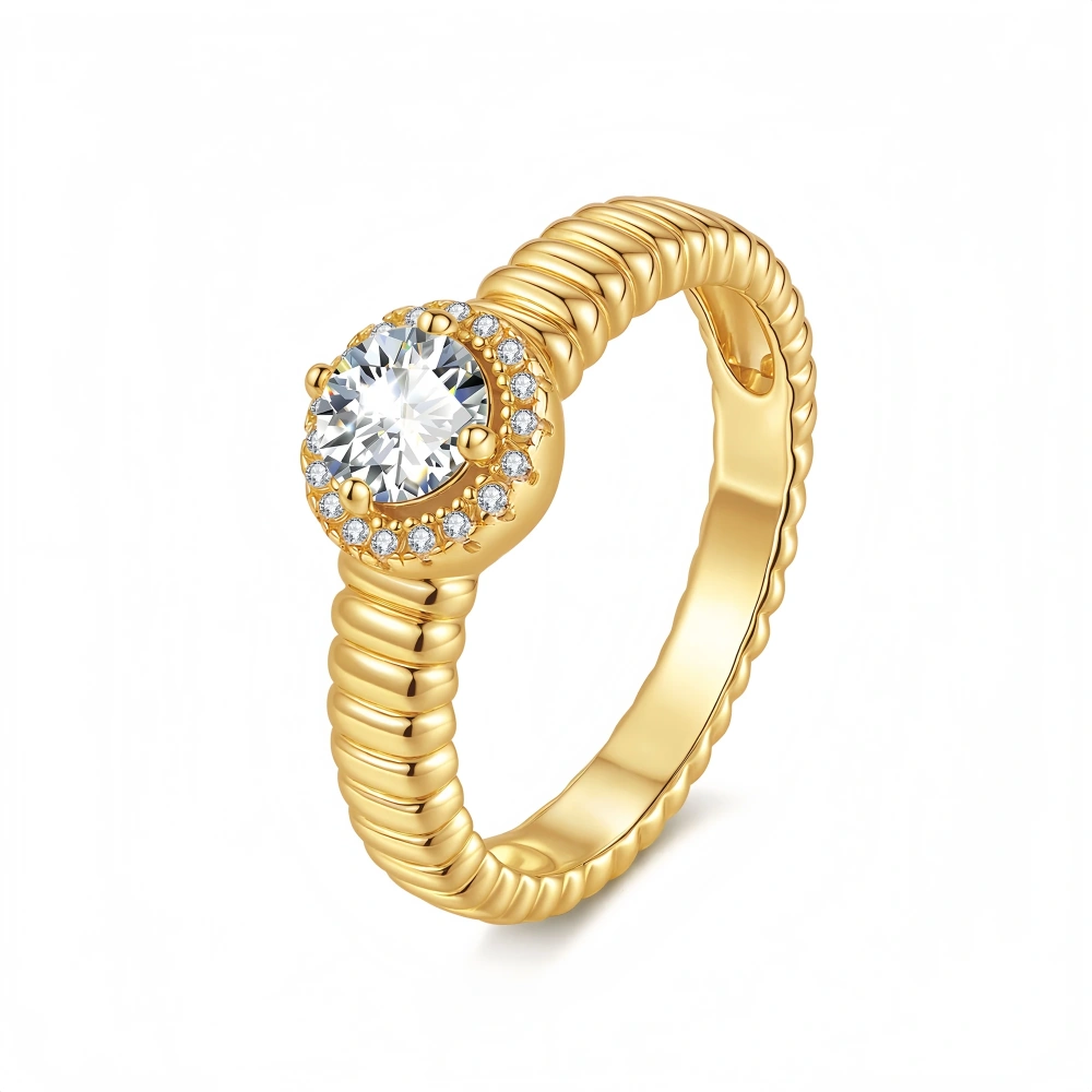 Veeie Veein Luxury Brand High Quality Fashion Four Claw Inlay Moissanite GRA Certificate Ring S925 Sterling Silver Jewelry