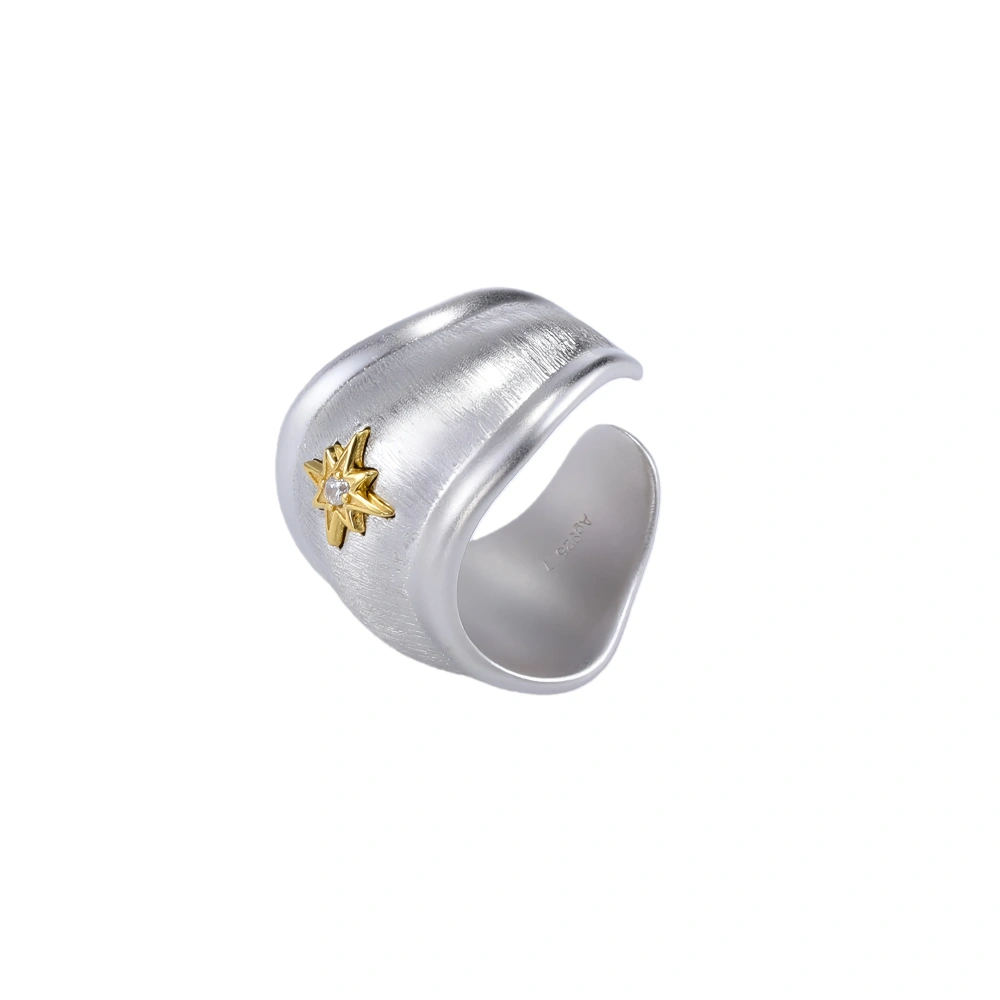 Mushan Luxury Brand High Quality Mid Style Starlight Brushed Ring  French Retro High End WomenS Ring Tail Ring Jewelry