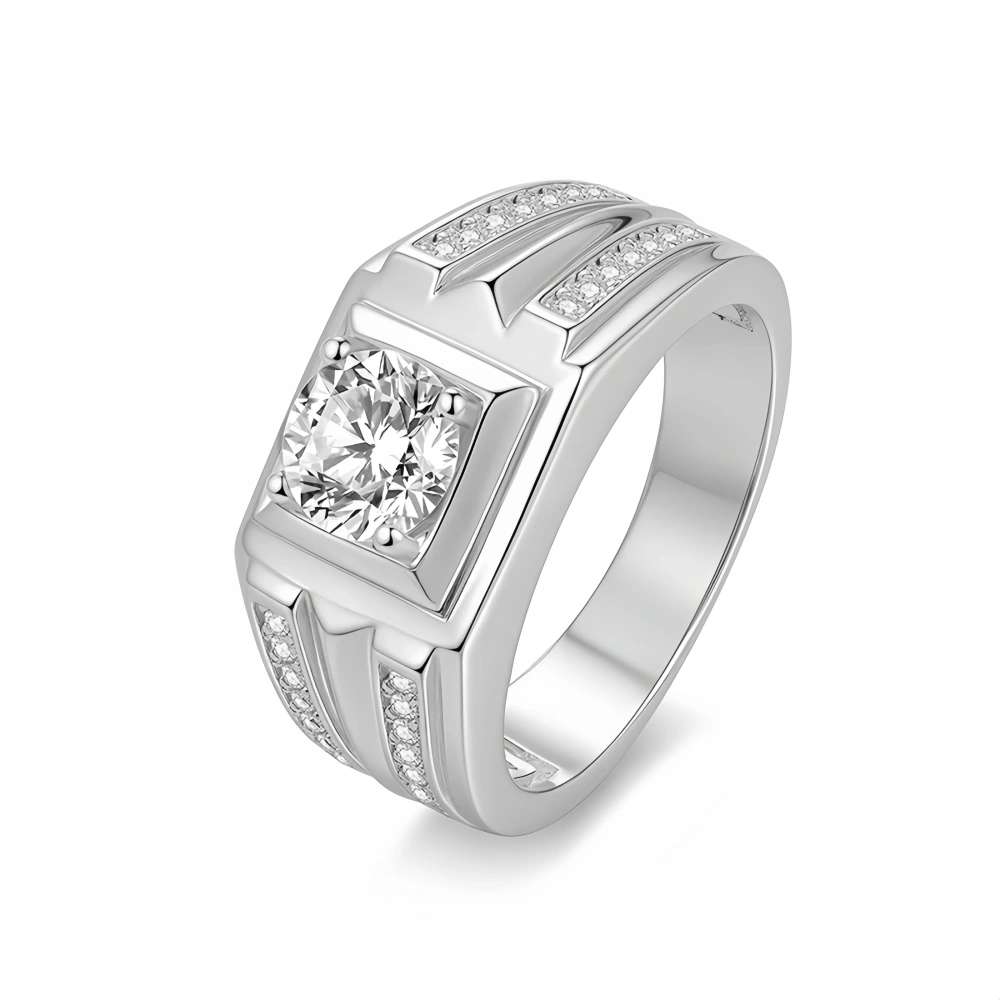 Veeie Veein Brand High Quality S925 Sterling Silver Set  Carat Moissanite Ring Hip Hop Wide Fashion Women Accessor Jewelry
