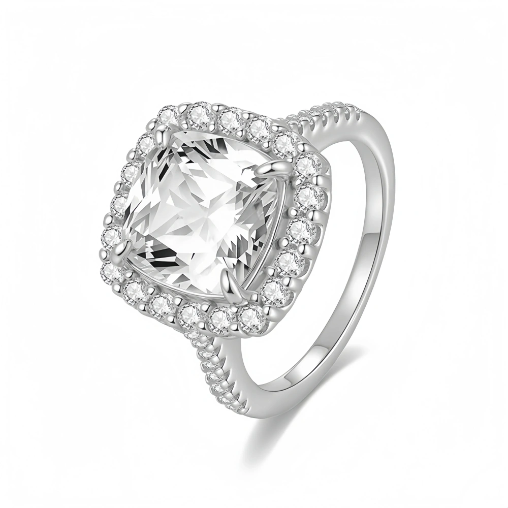 Veeie Veein Luxury Brand S925 Sterling Silver Inlaid Moissanite Ring Female Four Claw 5 Grams GRA Certificate Ring Jewelry