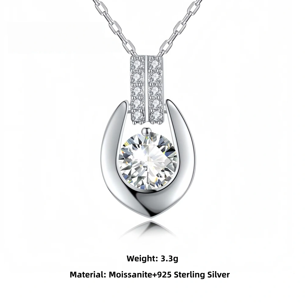 Veeie Veein Luxury Brand S925 Sterling Silver GRA Certificate Women Necklace With High-End Moissanite Collarbone Women Necklace