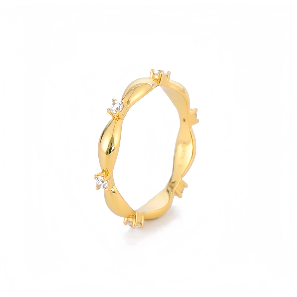 Mushan Luxury Brand Gold Plated Ring With Wire Drawi For Women 925 Sterling Silver Zircon Rings Fine Jewelry