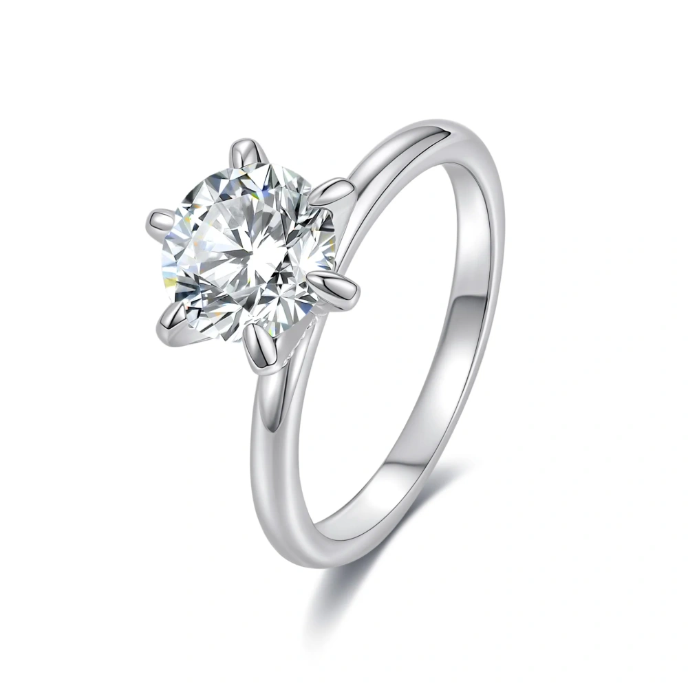 Veeie Veein Luxury Brand New Products S 925 Sterling Silver Classic Six-Prong 2-Carat Mossan Ring Women'S Ring Jewelry