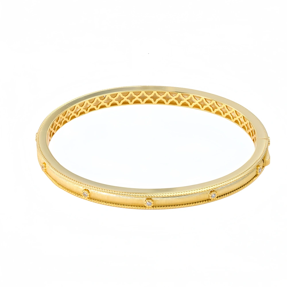 Mushan Luxury Brand High Quality Best-Selling 925 Sterling Silver Heavy Industry Gold Woven Pattern Diamond Bracelet Jewelry