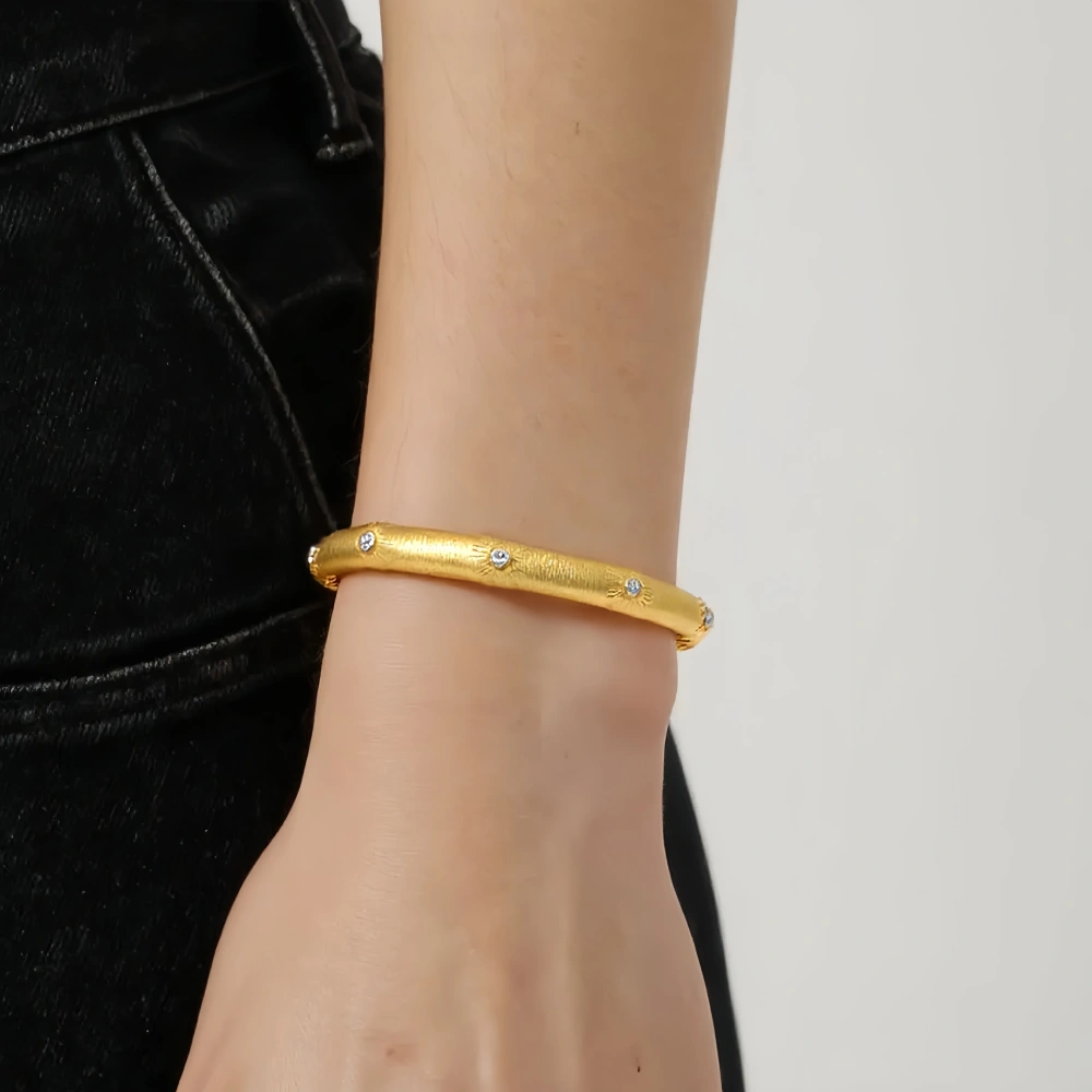 Mushan Luxury Brand Live-Streaming Best-Selling Italian Brushed Bracelet S925 Silver Plated 18k White Gold Bracelet For Women