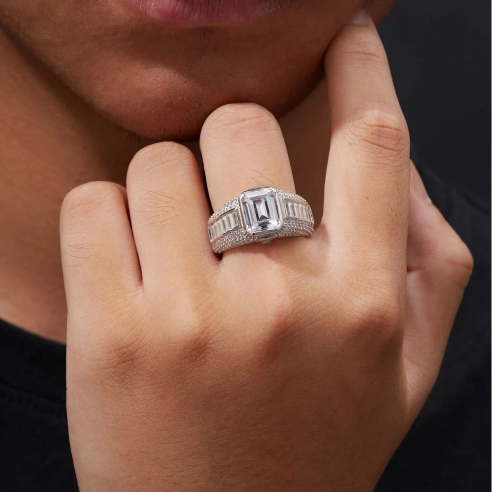 Veeie Veein Luxury Brand Newest S925 Sterling Silver Ring Men'S Niche Ring Moissanite GRA Certificate Ring Accessory