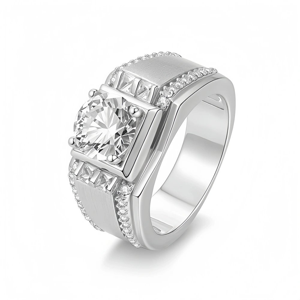 Veeie Veein Brand New Products Luxury Brand Designer S 925 Silver Inlay 2ct Mosang GRA Certificate Ring  Men Ring Jewelry