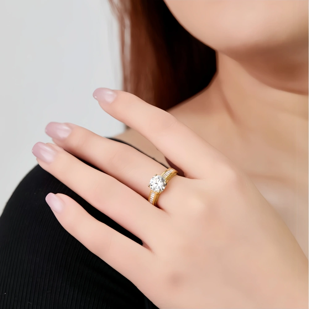 Veeie VeeinBrand  High Quality New Products S925 Sterling Silver GRA Certificate 2 Caramosan Stone Women Ring