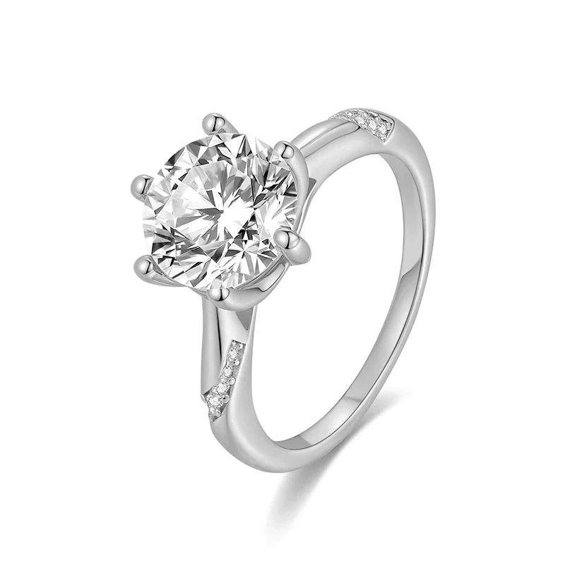 Veeie Veein Luxury Brand GRA Certificate New 925 Pure Silver 1/2/3 Carmosan Six Claw Design Sense Ring Jewelry