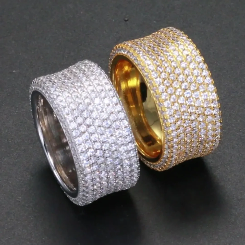 Veeie Veein Luxury Brand S925 Sterling Silver Men'S Ring Moissanite GRA Certificate Ring Starry Sky Trendy Accessory