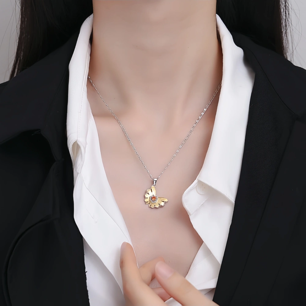 Mushan Luxury Brand 925 Silver Italian Bratti Butterfly Pendant, A Retro Handcrafted Niche Design For Women