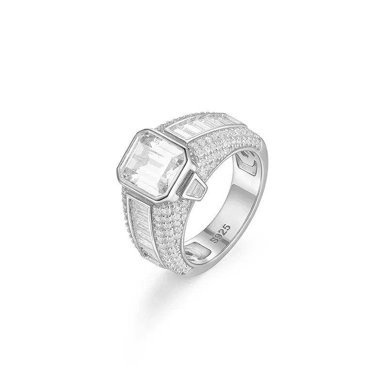Veeie Veein Luxury Brand Newest S925 Sterling Silver Ring Men'S Niche Ring Moissanite GRA Certificate Ring Accessory