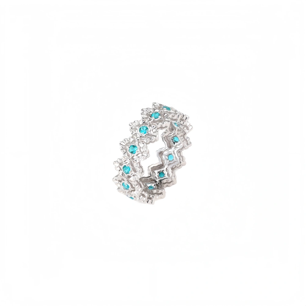 Mushan Luxury Brand New Vintage Fashion High Quality Brushed Diamond-Shaped Hollowed-Out Ring Bestseller Ring Jewelry