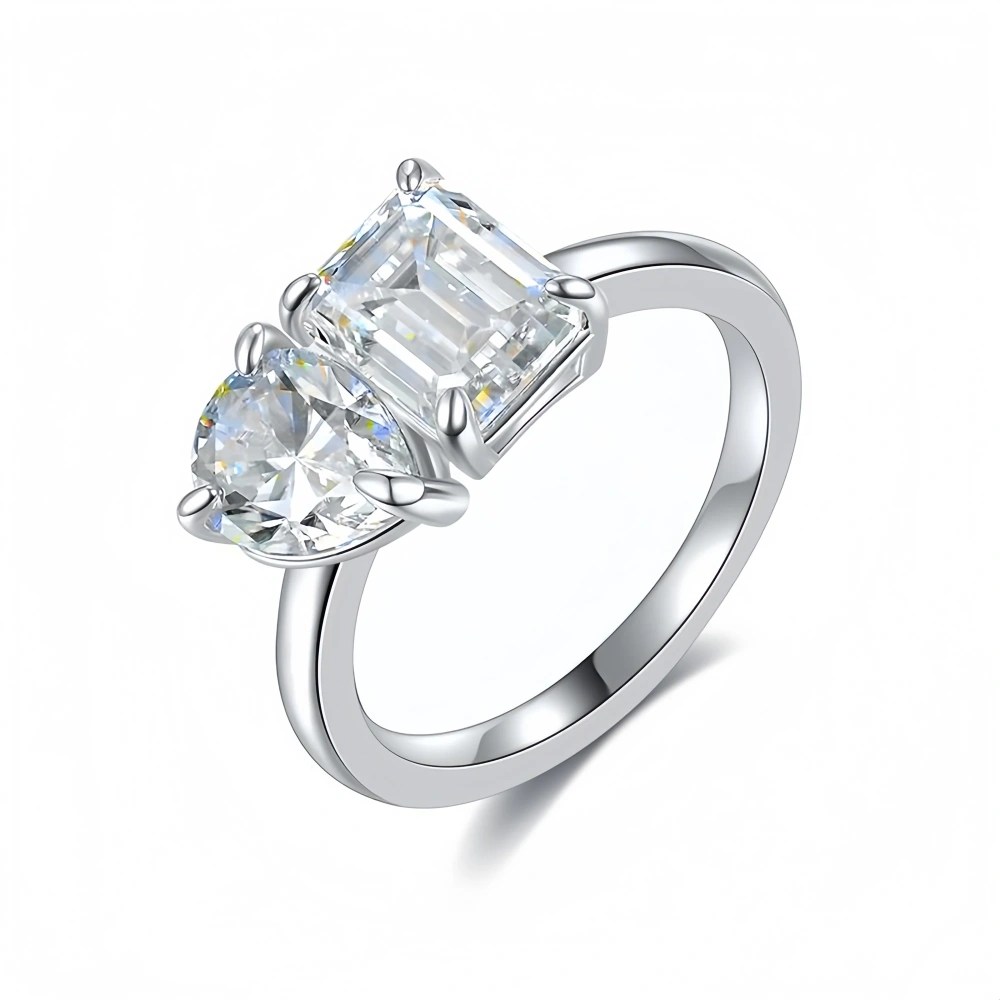Veeie Veein Luxury Brand Moissanite Ring GRA Certificate S925 Lrregular Shaped Engagement Fashion Women Ring Jewelry