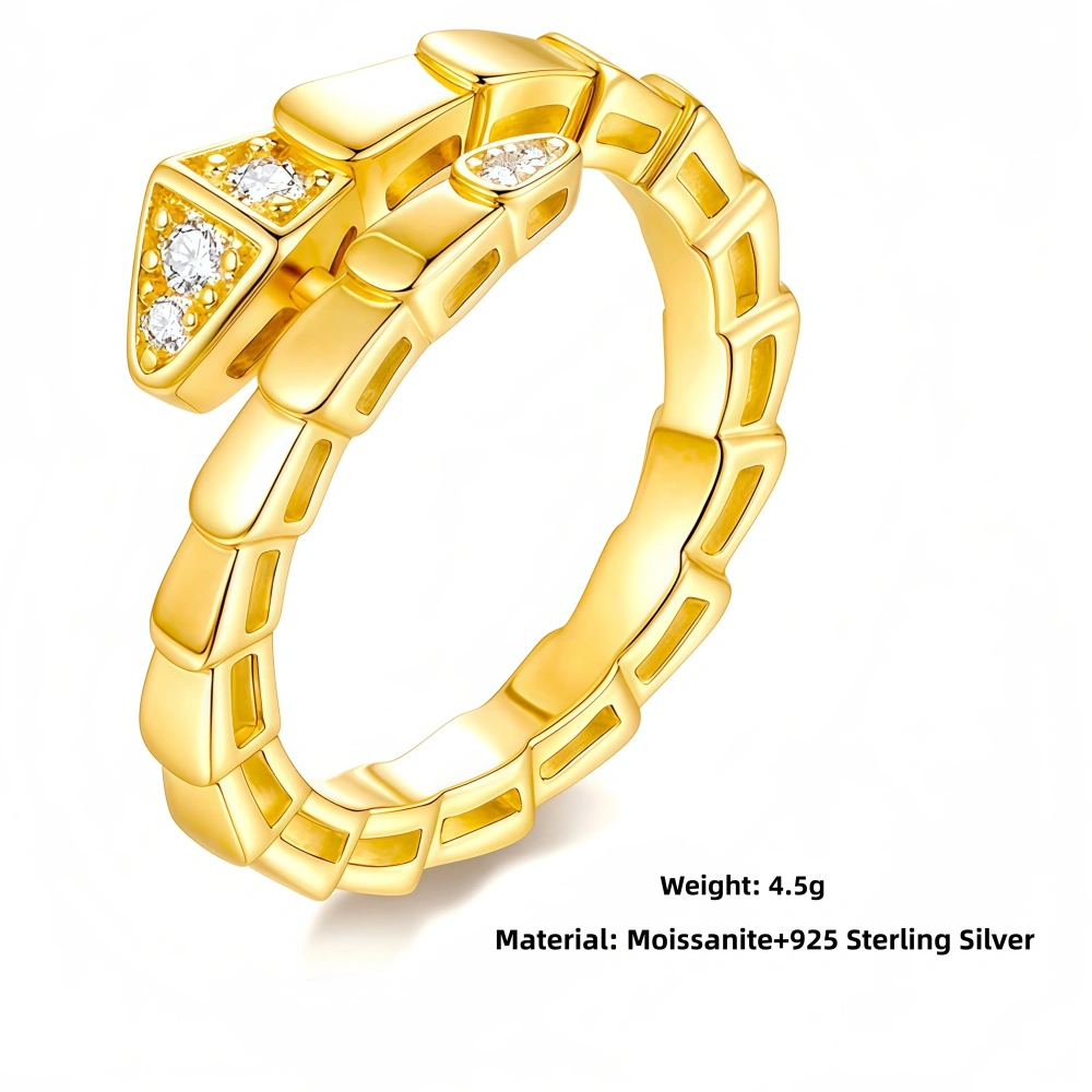 Veeie Veein Luxury Brand S925 Silver Spirit Snake Ring GRA Certificate Shangmosanite Couple Ring Snake Ring Bracelet Jewelry
