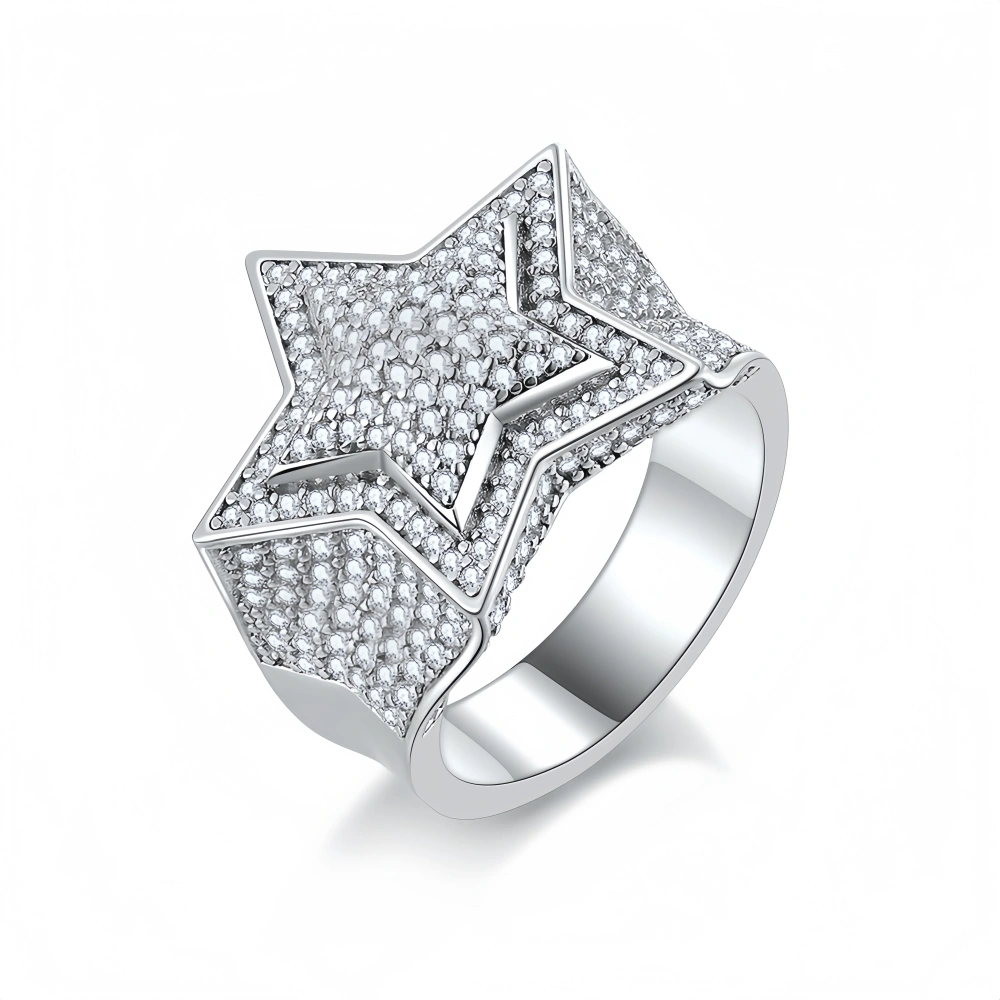 Veeie Veein Brand Luxury Brand Designer S925 Sterling Silver Ring Jewelry GRA Certificate Five-Pointed Star Moissanite Jewelry