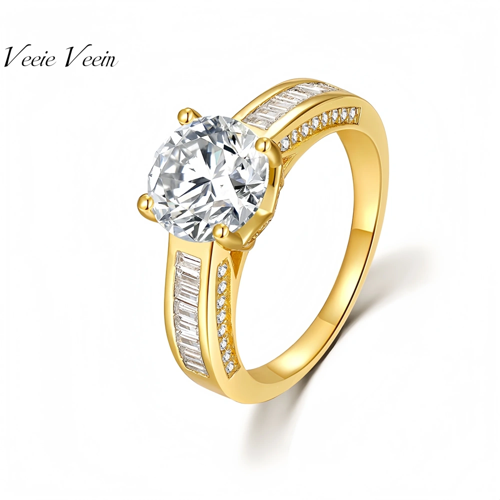 Veeie VeeinBrand  High Quality New Products S925 Sterling Silver GRA Certificate 2 Caramosan Stone Women Ring