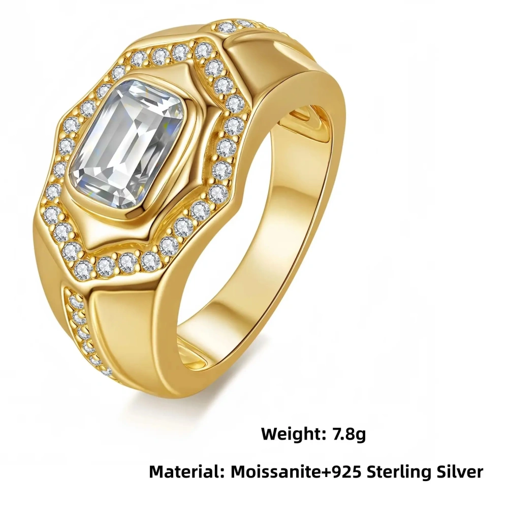 Veeie Veein Brand Products GRA Certificate S 925 Sterling Silver Inlaid Irregular-Shaped 2 Caramosan Stone Ring Sugar Jewelry