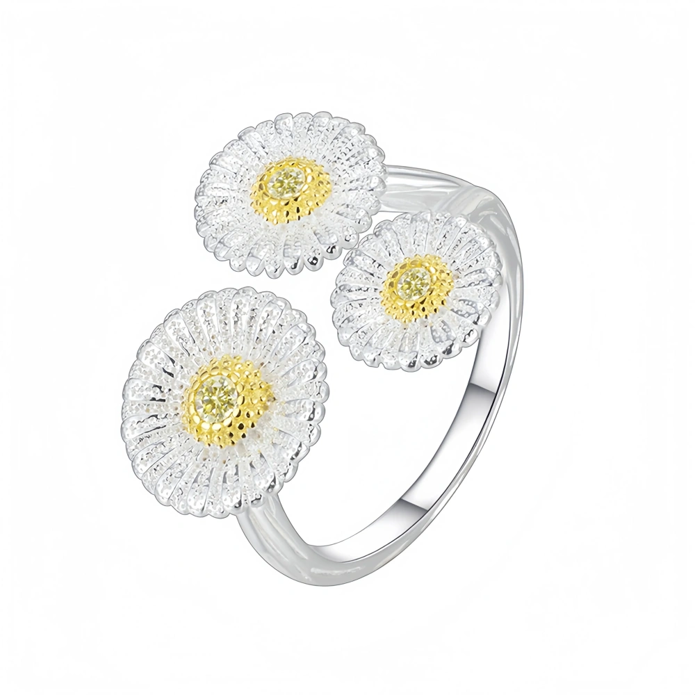 Mushan Luxury Brand 925 Sterling Silver Daisy Ring For Women'S Italian Rings, The Same Style As Little Sweet Potato