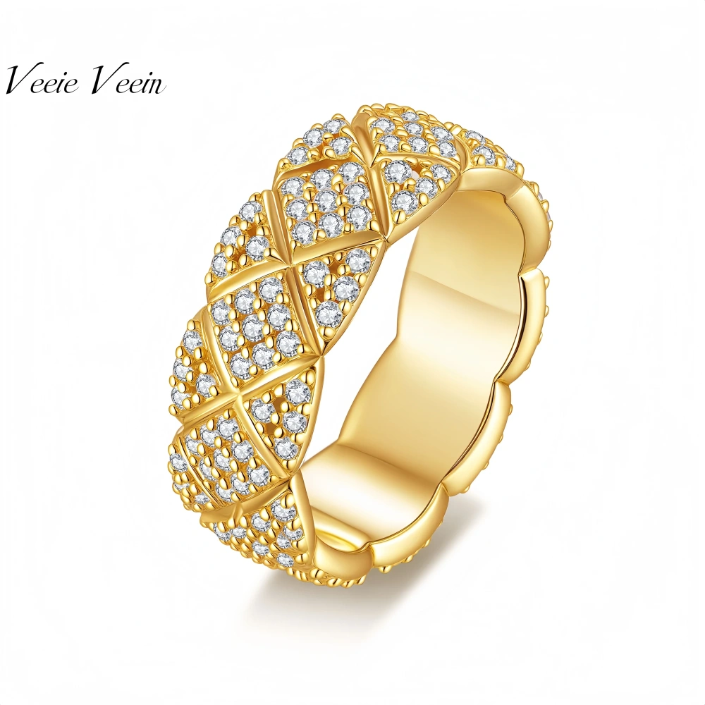 Veeie Veein Luxury Brand S925 Sterling Silver Moissanite Ring, A Bestseller From Europe And America, Exudes A Sense Of Sophistic