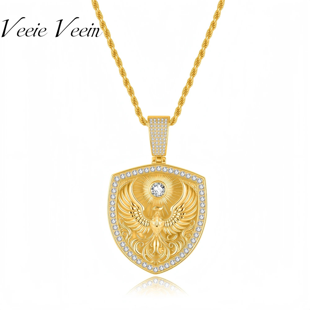 Veeie Veein Luxury Brand The Moissanite Necklace S925 Sterling Silver Retro Pendant Features  Light Luxury And High End Design