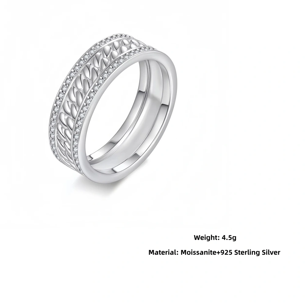 Veeie Veein Luxury Brand New Products S925 Sterling Silver GRA Certificate Ring Wide Face Jewelry For Women Party Ring