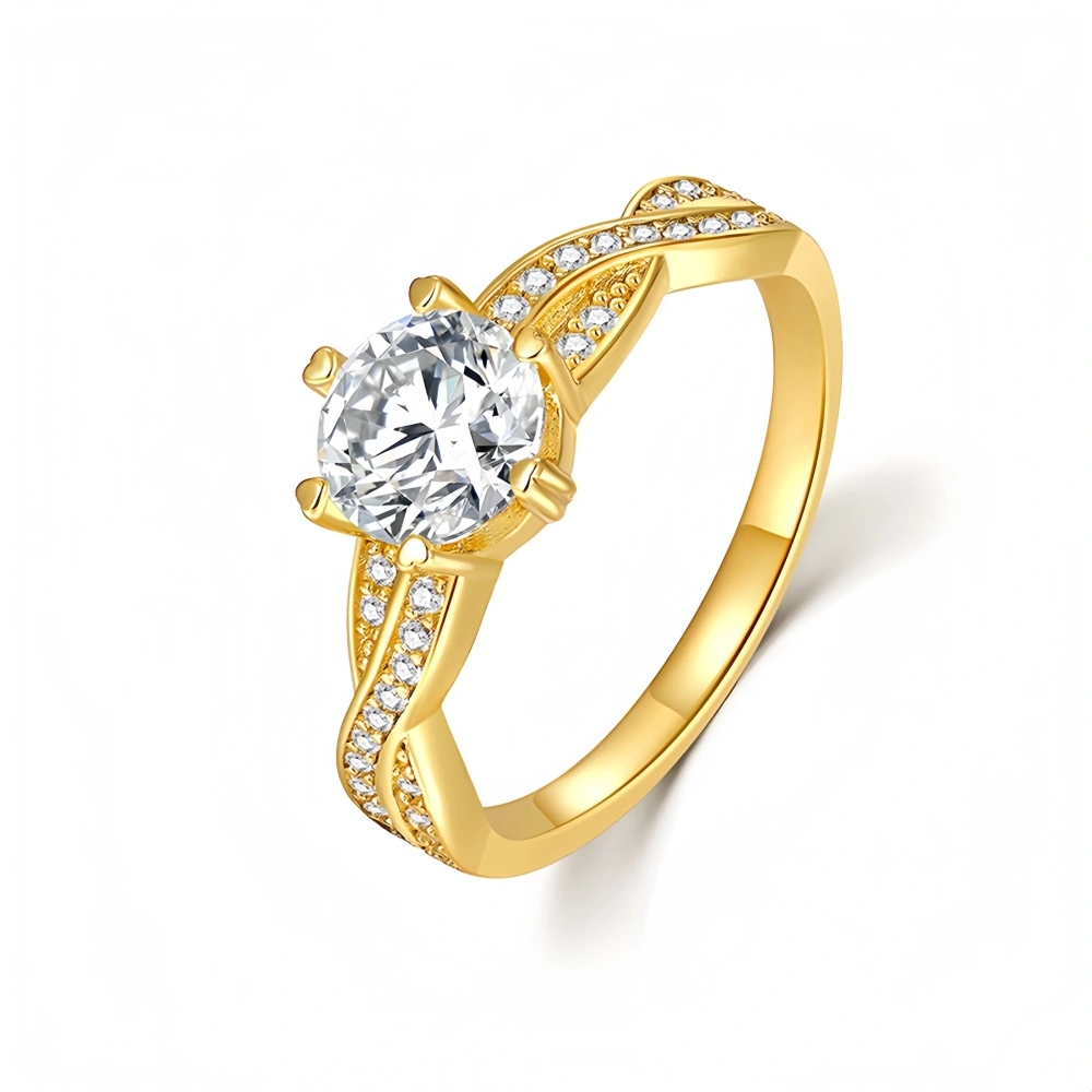 Veeie Veein Brand Newest Women S 925 Sterling Silver Ring Six-Prong 1-Carat Moissanite GRA Certificate Ring Jewelry