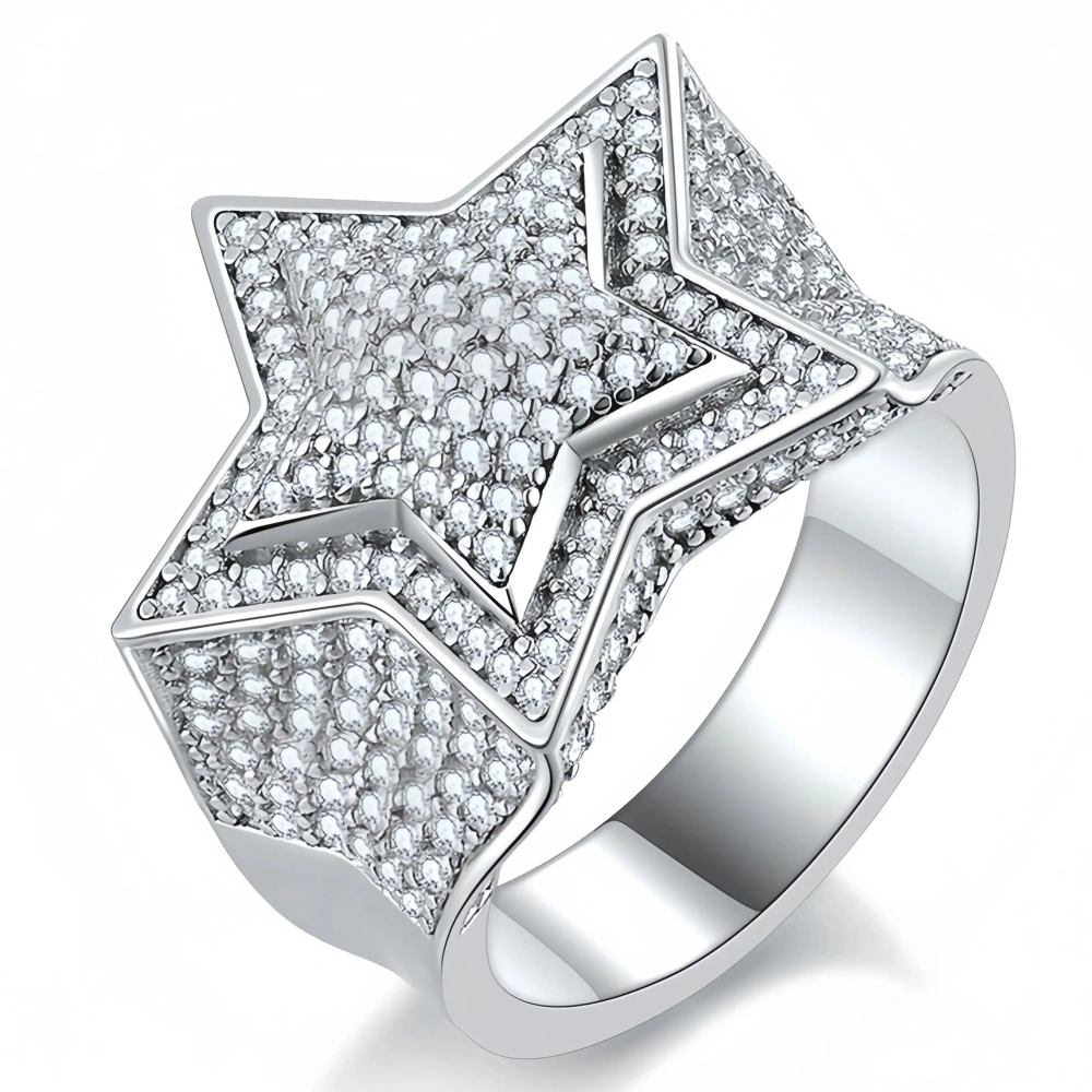 Veeie Veein Brand Luxury Brand Designer S925 Sterling Silver Ring Jewelry GRA Certificate Five-Pointed Star Moissanite Jewelry