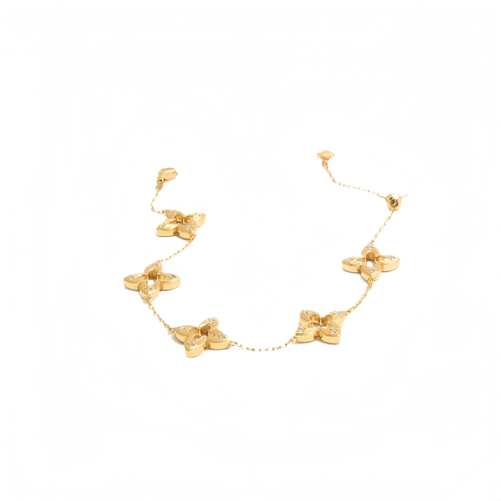 Mushan Luxury Brand Light Luxury High-Quality Heavy Industry Four-Leaf Clover S925 Silver And Gold-Plated Two-Color Necklace
