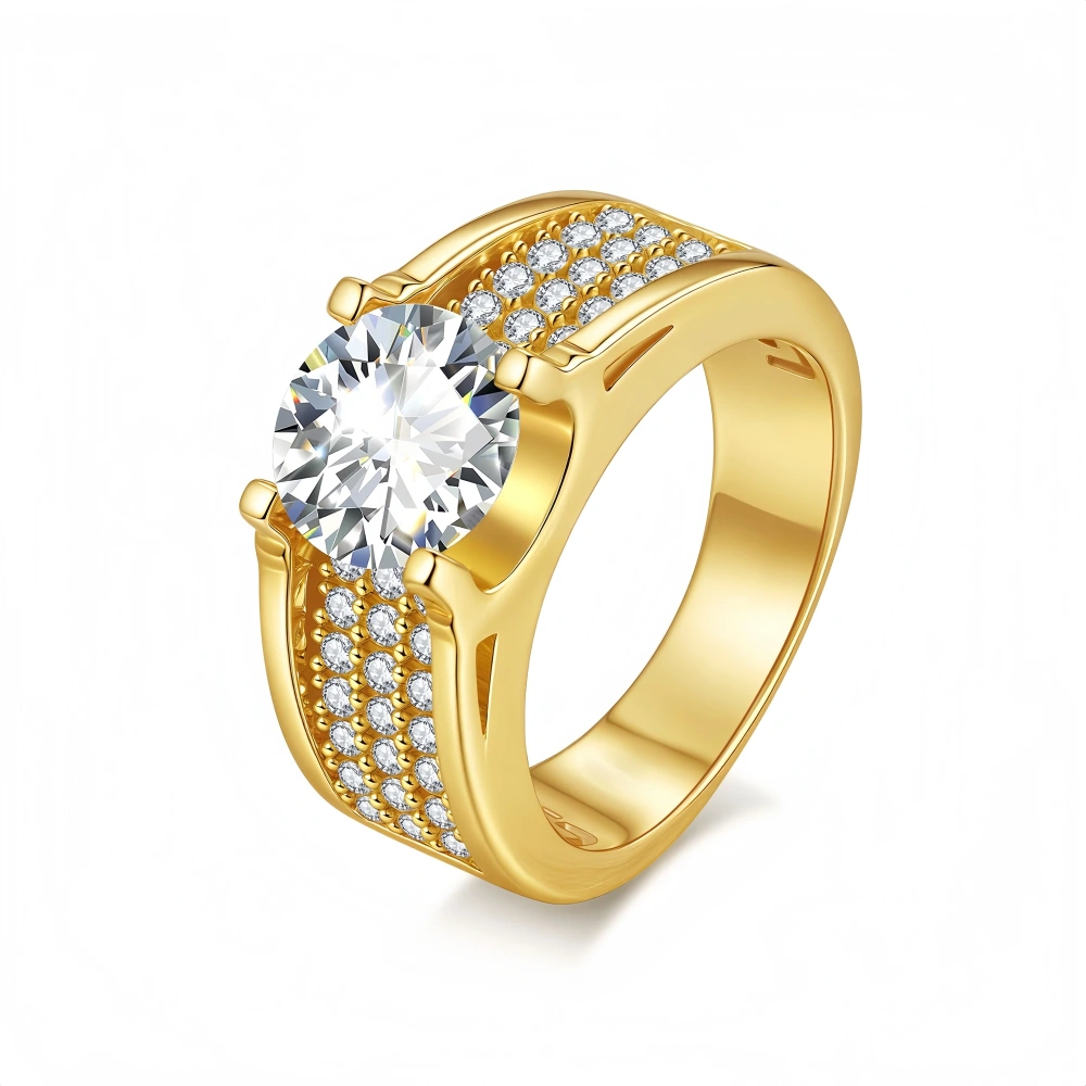 Veeie Veein Brand Designer S 925 Sterling Silver  2-Carat Ring Stone Hip-Hop 3-Carat Men GRA Certificate Ring Jewelry